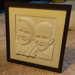 3d-kunstwerk in fotolijst