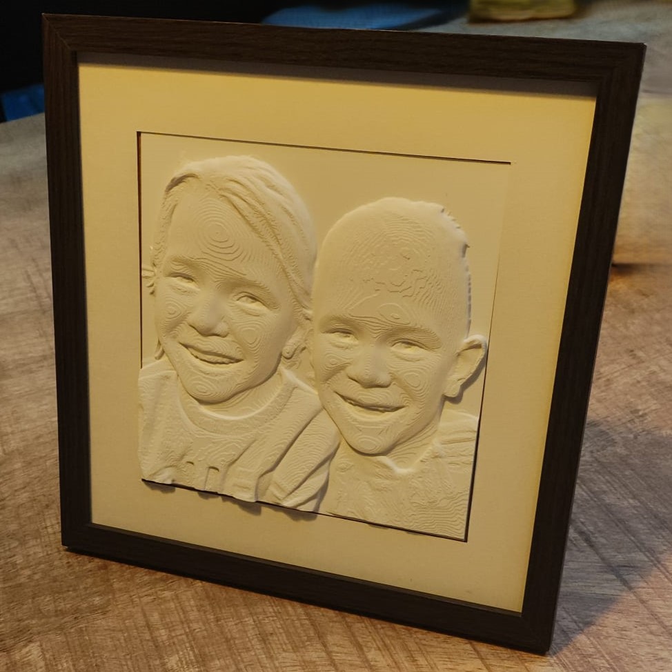 3d-kunstwerk in fotolijst